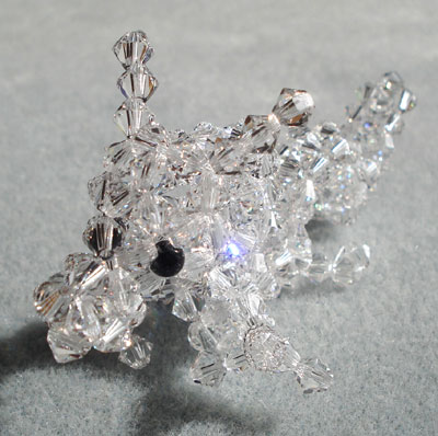 Silver Dragon by swarovski beads
