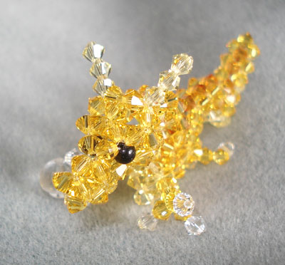 Gold Dragon by swarovski beads